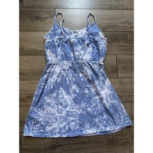 Old Navy Blue Tropical Floral Cami Mini Dress Womens Medium Elastic Waist Summer